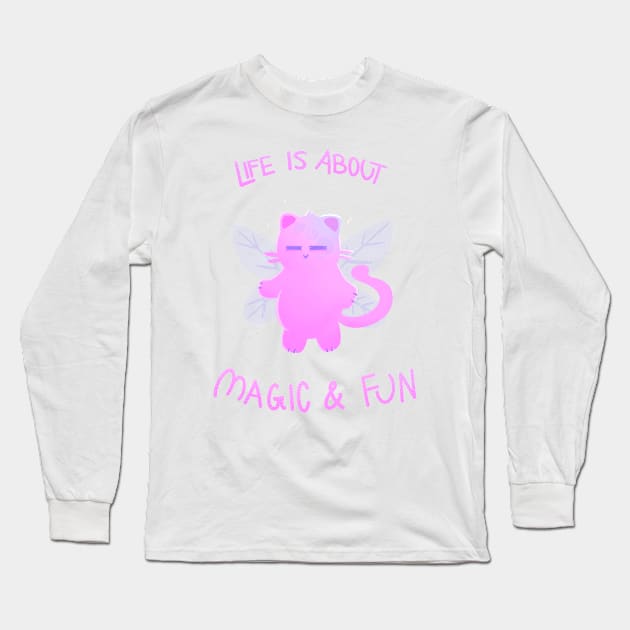 Little Fairy Catto! Long Sleeve T-Shirt by silly cattos